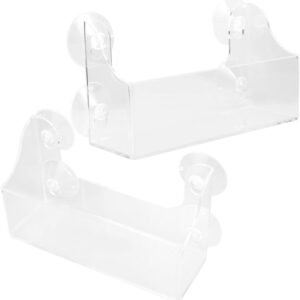 2pc Clear Acrylic Cup Fridge Organizer Rack for Spice Jars Beverage Bottles and Condiments Versatile Storage Strong Hold for Kitchen and Pantry Use