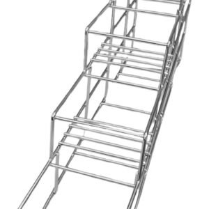 5 Slot Stainless Steel Syrup Bottle Rack Heavy-Duty Organizer for Coffee Bars Baristas Kitchen Storage Shelf Dispenser Holder Countertop Rack for Syrup Bottles Condiments