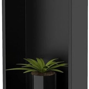 Stainless Steel Bathroom Niche (8x36 inches, Matte Black Three Tiers) – Tile-Free Embedded Installation