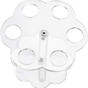 Modern 6-Hole Acrylic Rack, Round Countertop Organizer For Condiment Bottles, Sturdy & Compact Kitchen Storage For Countertops And Cabinets