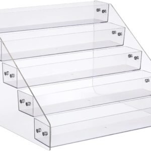 Tiered Spice Rack Acrylic, Spice Rack Shelf Seasoning Organizer for Countertop, Cabinet, Pantry, Kitchen Storage - 5 Tier