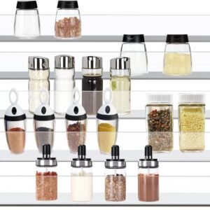Spice Rack Organizer For Cabinet, 1 4/5 in/Tier Acrylic Tiered Spice Shelf Can Storage Organizer for Kitchen Pantry Countertop