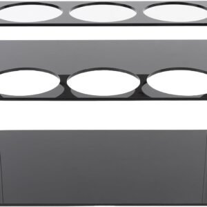 Acrylic Coffee Syrup Organizer, 12.6 x 7.5 x 7.1in 2 Tier Coffee Syrup Rack with Stable Positioning Rings for Kitchen Bar Restaurant Holds 6 Syrup Bottles Wine, Condiments