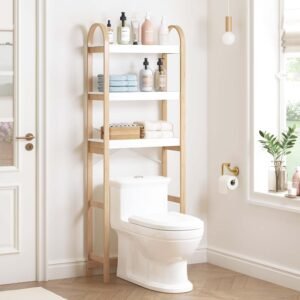 Multi-tier bathroom shelf, floor-standing toilet storage rack, toilet side shelf